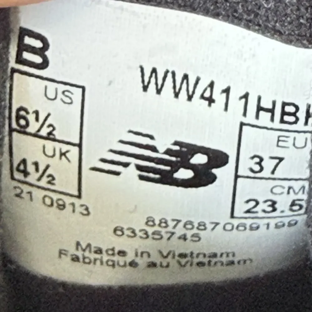 New Balance Womens Black Hook and Loop Strap Walking Shoes Sneakers 6.5 B NEW